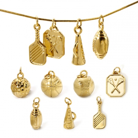 1 Piece Eco-friendly PVD Vacuum Plating 304 Stainless Steel Sport Charms 18K Real Gold Plated 3D