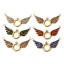 Immagine di 1 Pz Placcatura Sottovuoto Ecologica 304 Acciaio Inossidabile Pendenti Charms Connettori Ali Placcato Oro 18K Micro Spianare Multicolore Strass 3.6cm x 1.8cm