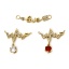 Immagine di 1 Pz Placcatura Sottovuoto Ecologica 304 Acciaio Inossidabile San Valentino Pendenti Charms Connettori Elettrocardiogramma Placcato Oro 18K Freccia Messaggio " LOVE" Trasparente Strass