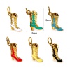 Immagine di 1 Pz Placcatura Sottovuoto PVD Ecologica 304 Acciaio Inossidabile Cowboy dell'Ovest Ciondoli Stivale 14K Vero Oro Placcato ( Può tenere Smalto 23mm x 15mm