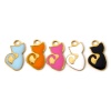 Picture of Vacuum Plating Pet Silhouette Charms 18K Gold Plated Enamel Cat Animal 15mm x 8mm