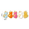 Picture of Vacuum Plating Pet Silhouette Charms 18K Gold Plated Enamel Cat Animal 15mm x 8mm
