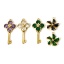 Bild von Vakuumbeschichtung 304 Edelstahl Charms 18K Vergoldet mit Strass 14mm