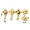 Picture of Vacuum Plating 304 Stainless Steel Charms 18K Gold Plated Rhinestone 14mm
