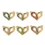 Immagine di 1 Pz Placcatura Sottovuoto PVD Ecologica 304 Acciaio Inossidabile San Valentino Pendenti Charms Connettori Cuore 14K Vero Oro Placcato Zircone Intarsiato 16mm x 13mm