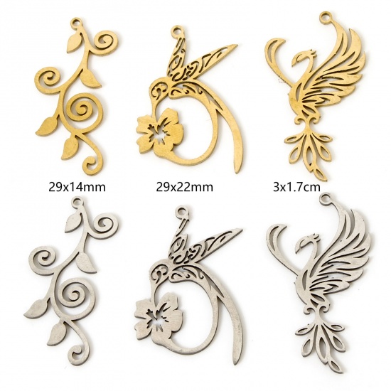 Picture of 2 PCs 304 Stainless Steel Charms Hollow