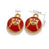 Picture of Eco-friendly PVD Vacuum Plating 304 Stainless Steel Charms 18K Gold Plated Volleyball Enamel 17mm x 14mm