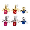 Bild von Messing Baumelnde Charm-Perlen für die Herstellung von Armbändern, Halsketten und Schmuck Bunt Emaille Reisetrolley Universum Planeten Emaille
