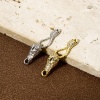 Bild von Messing Hakenverschluss Bunt Micro Pave Klar Zirkonia 3.7cm x 0.9cm
