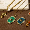Picture of Eco-friendly PVD Vacuum Plating 304 Stainless Steel Religious Charms 18K Real Gold Plated Enamel