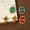 Picture of Eco-friendly PVD Vacuum Plating 304 Stainless Steel Religious Charms 18K Real Gold Plated Enamel