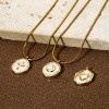 Imagen de 1 Unidad Concha Naturales & Latón Colgantes Chapado en Oro de 18K Blanco Ronda Disco 15mm x 12mm