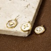 Imagen de 1 Unidad Concha Naturales & Latón Colgantes Chapado en Oro de 18K Blanco Ronda Disco 15mm x 12mm