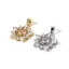 Immagine di 1 Pz Ecologico Ottone Collezione Flora Ciondoli Vero Oro Placcato Fiore Micro Spianare Trasparente Cubic Zirconiae