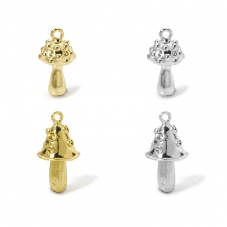 Messing Flora Kollektion Charms Pilz 3D