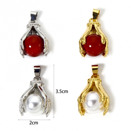 Imagen de 1 Piece Brass Charms 3D 3.5cm x 2cm