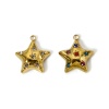 Immagine di 2 Pz Placcatura Sottovuoto PVD Ecologica 304 Acciaio Inossidabile Galassia Ciondoli Stella a Cinque Punte 18K Vero Oro Placcato 19mm x 17mm