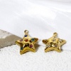 Immagine di 2 Pz Placcatura Sottovuoto PVD Ecologica 304 Acciaio Inossidabile Galassia Ciondoli Stella a Cinque Punte 18K Vero Oro Placcato 19mm x 17mm