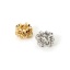 Immagine di 5 Pz Ecologico Ottone Perline Distanziatrici per Gioielli Fai-da-te che Fanno Risultati Vero Oro Placcato Fiore Micro Spianare Trasparente Cubic Zirconiae 9mm x 9mm, Buco: Circa 3mm