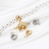 Picture of Eco-friendly Brass Bail Beads With Loop For DIY Jewelry Making Findings Round Dot Real Gold Plated 12mm x 8mm