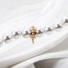 Picture of Eco-friendly Brass Bail Beads With Loop For DIY Jewelry Making Findings Round Dot Real Gold Plated 12mm x 8mm