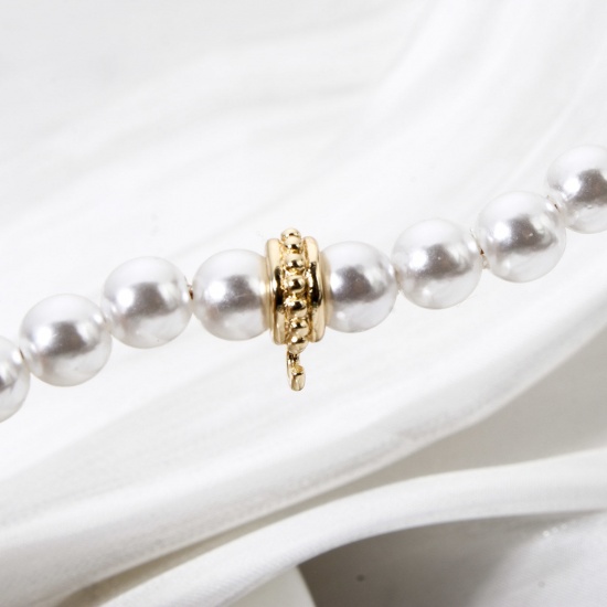 Bild von Umweltfreundlich Messing Bügelperlen mit Schleife für DIY-Schmuckherstellung Rund Punkt Echtgold plattiert 12mm x 8mm