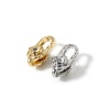 Picture of Eco-friendly Brass Lobster Clasp Findings Flower Real Gold Plated Micro Pave Clear Cubic Zirconia 11.5mm x 7mm