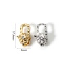 Picture of Eco-friendly Brass Lobster Clasp Findings Flower Real Gold Plated Micro Pave Clear Cubic Zirconia 11.5mm x 7mm