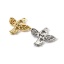 Image de 2 Pcs Breloques Respectueux de la Nature en Laiton Plaqué Or Véritable Clé Creux 17.5mm x 16mm