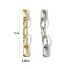 Bild von Umweltfreundlich Messing Steckverbinder Verschluss Oval Echtgold plattiert 7cm x 0.8cm