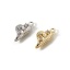 Immagine di 2 Pz Ecologico Ottone San Valentino Ciondoli Vero Oro Placcato Cuore Stella Micro Spianare Trasparente Cubic Zirconiae 15mm x 8mm