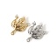 Immagine di 2 Pz Ecologico Ottone Pendenti Charms Connettori Vero Oro Placcato Foglia Micro Spianare Trasparente Cubic Zirconiae 22mm x 16mm