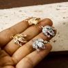 Imagen de 2 Unidades Respetuoso del Medio Ambiente Latón Conectores Dijes Colgantes Oro Real Chapado Hoja Micro Pave Claro Circón Artificial 22mm x 16mm