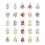 Picture of Eco-friendly Brass & Glass Geometric Charms Real Platinum Plated Multicolor