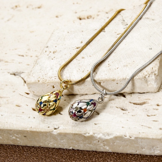 Image de 1 Pièce Breloques Respectueux de la Nature en Laiton Plaqué Or Véritable Goutte d'Eau Micro Pave à Zircone Cubique Multicolore 16mm x 7mm