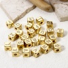 Immagine di 1 Pz Ecologico Ottone Perline per la Creazione di Gioielli con Fai-da-te 18K Vero Oro Placcato Cubo Lettera Maiuscola Micro Spianare Trasparente Cubic Zirconiae 9mm x 9mm, Buco: Circa 3.5mm