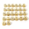 Image de 1 Pièce Perles pour DIY Fabrication de Bijoux en Laiton Respectueux de la Nature Plaqué Or Véritable 18K Cube Alphabet Initial/ Lettre Majuscule Micro Pave à Zircone Cubique Clair 9mm x 9mm, Trou: env. 3.8mm