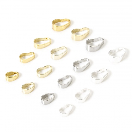 Eco-friendly Brass Pendant Pinch Bails Clasps Real Gold Plated