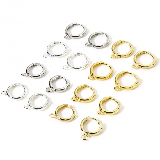 Picture of Eco-friendly Brass Hoop Earrings Real Gold Plated Round With Loop