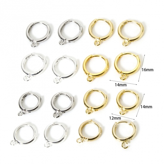 Picture of Eco-friendly Brass Hoop Earrings Real Gold Plated Round With Loop