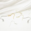 Picture of Eco-friendly Brass Ear Wire Hooks Earrings For DIY Jewelry Making Accessories Real Gold Plated Hook With Loop 18mm x 17mm, Post/ Wire Size: (22 gauge)