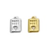 Picture of Brass Travel Charms Multicolor Passport Heart Clear Cubic Zirconia 12mm x 7.5mm
