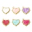 Immagine di 1 Pz Ecologico Ottone San Valentino Ciondoli 18K Vero Oro Placcato Smalto Cuore 24mm x 24mm