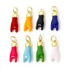 Picture of Eco-friendly Brass Charms 18K Real Gold Plated Enamel Rock N Roll Hand Sign Gesture 21mm x 6mm