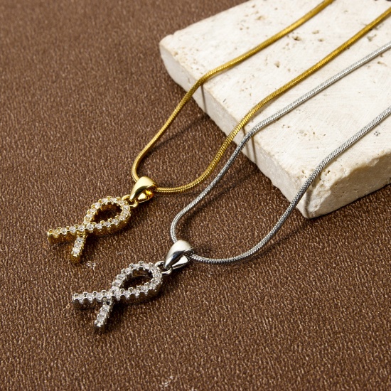 Imagen de 1 Unidad Respetuoso del Medio Ambiente Latón Colgantes Charms Oro Real Chapado Cinta Claro Circón Artificial 20mm x 8mm