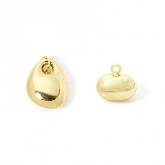 Immagine di 2 Pz Ecologico Ottone Ciondoli 18K Vero Oro Placcato 3D
