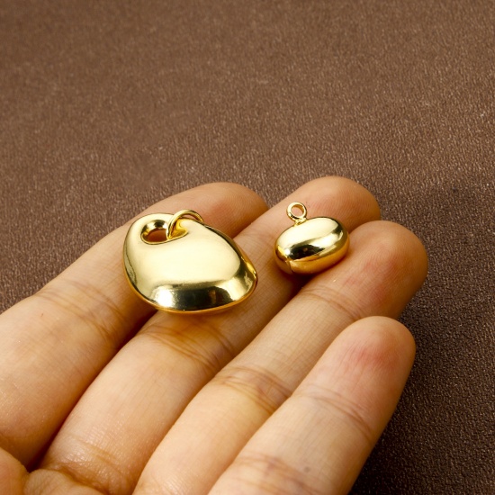 Immagine di 2 Pz Ecologico Ottone Ciondoli 18K Vero Oro Placcato 3D