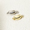 Picture of Eco-friendly Brass Push In Snap Lock Clasps Ingot Real Gold Plated 17.5mm x 8mm