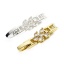 Immagine di 1 Pz Ecologico Ottone Fibbia Pieghevole Punta di Freccia Vero Oro Placcato Trasparente Cubic Zirconiae 3.3cm x 0.9cm