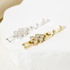 Bild von 1 Stück Umweltfreundlich Messing Faltverschlüsse Pfeilspitze Echtgold plattiert Klar Zirkonia 3.3cm x 0.9cm